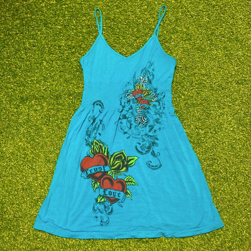 Y2K Vintage Turquoise Minidress